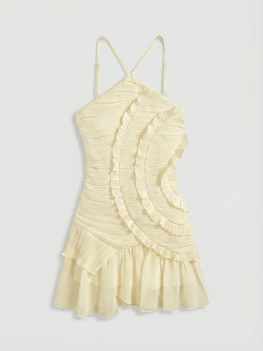 COCO PLEAT MINI DRESS LEMON