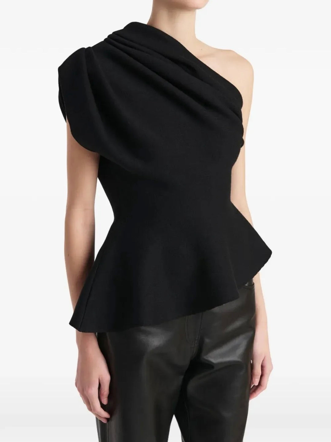 ONE SHOULDER KNIT BLACK
