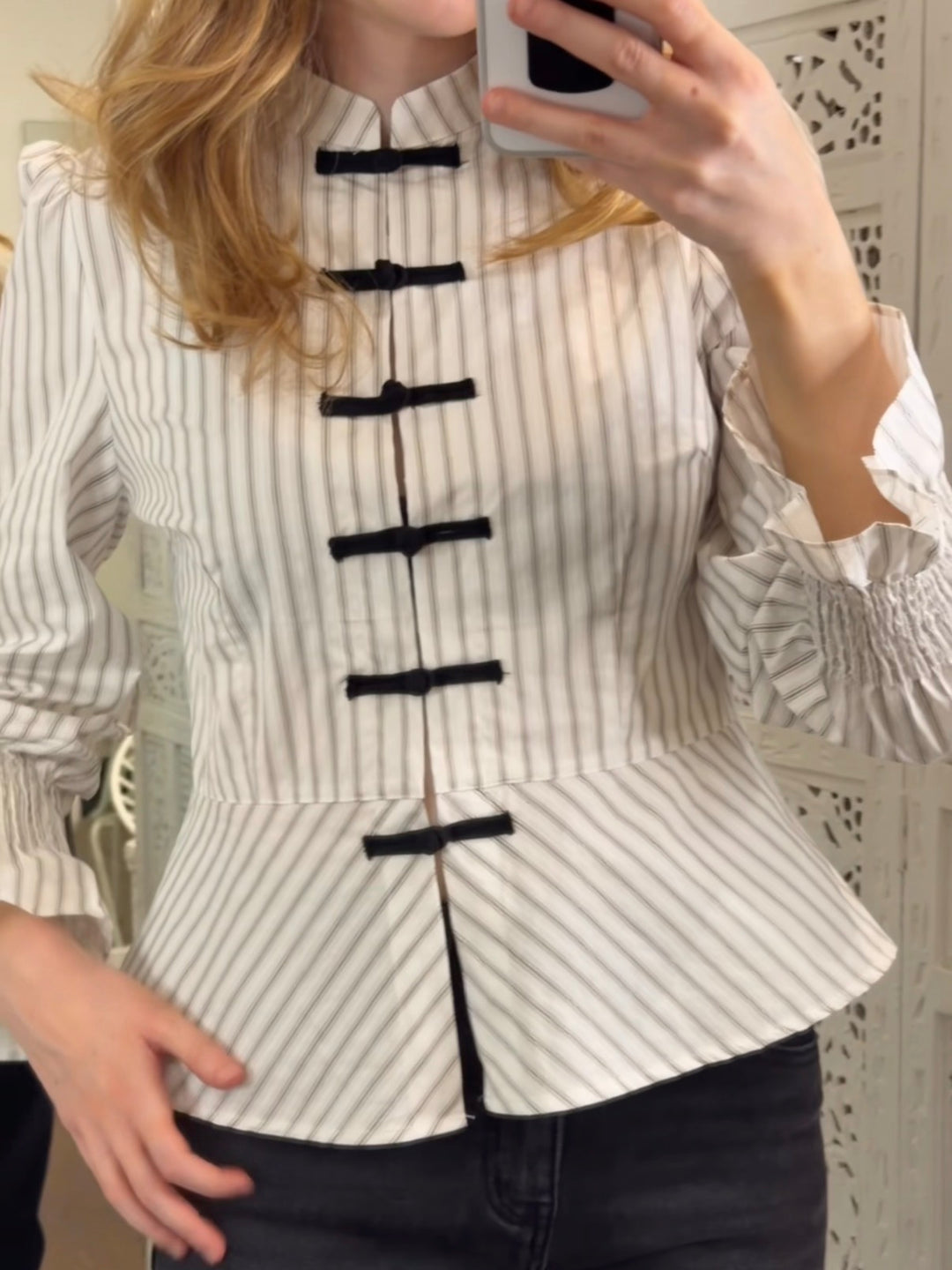 STRIPE MANDARIN SHIRT