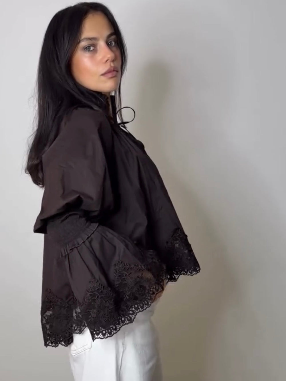 POPLIN LACE ESPRESSO