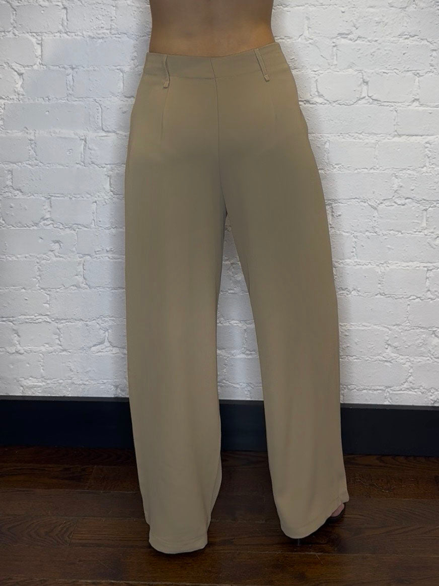 PLEAT FRONT PALAZZO CAMEL