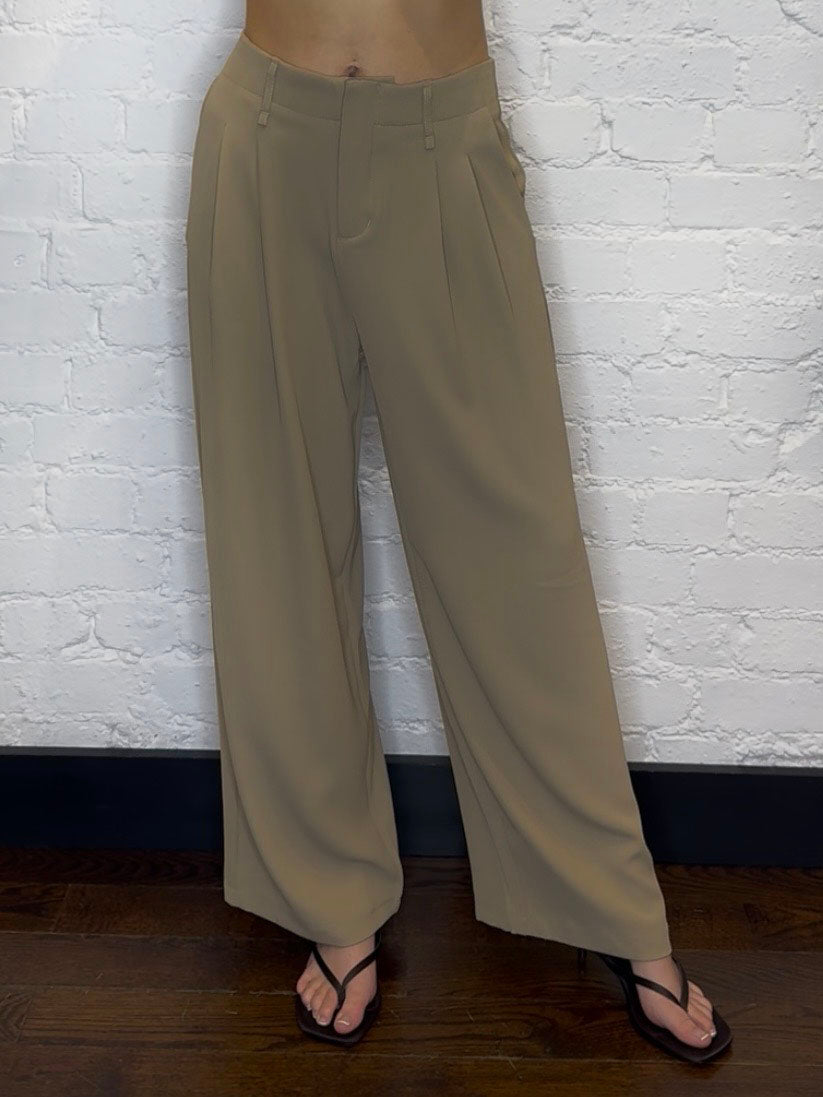 PLEAT FRONT PALAZZO CAMEL