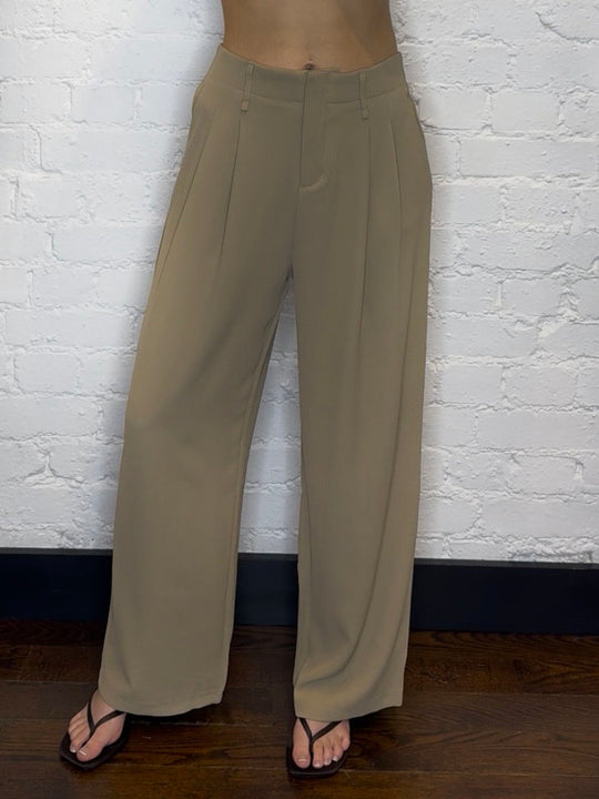 PLEAT FRONT PALAZZO CAMEL