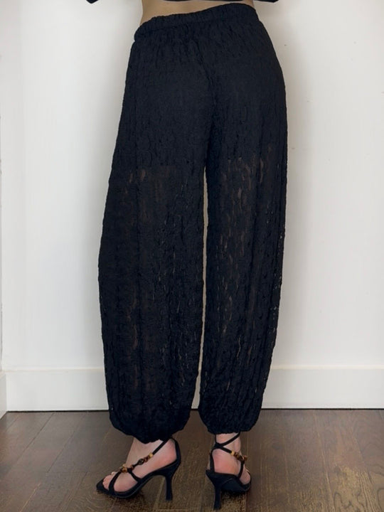 LACE BALLOON TROUSER BLACK