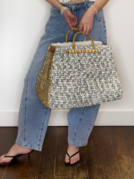 BAMBOO RAFFIA BLUE