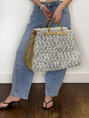 BAMBOO RAFFIA BLUE