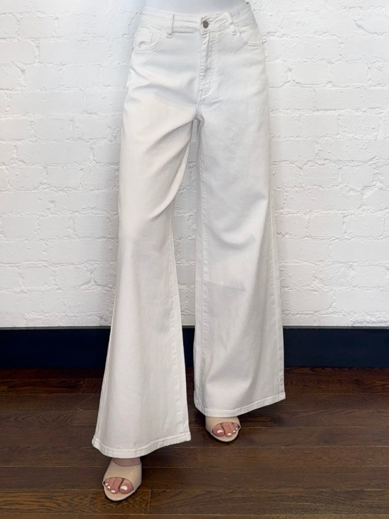 PALAZZO WHITE DENIM JEANS