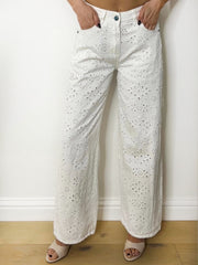 WHITE ANGLAISE DENIM JEANS