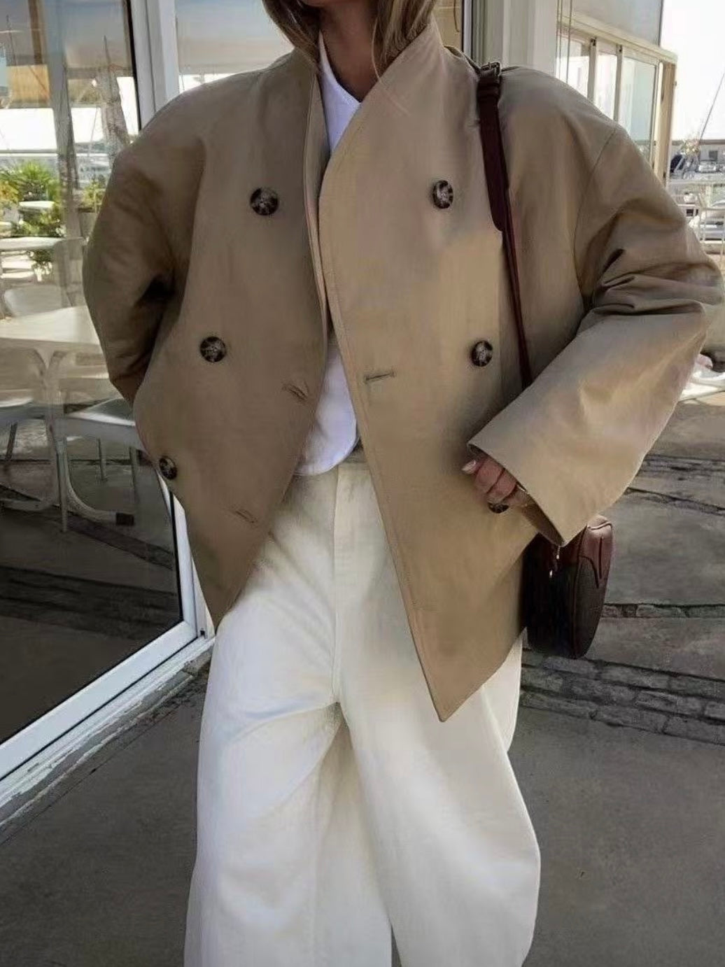 CROP TRENCH BEIGE