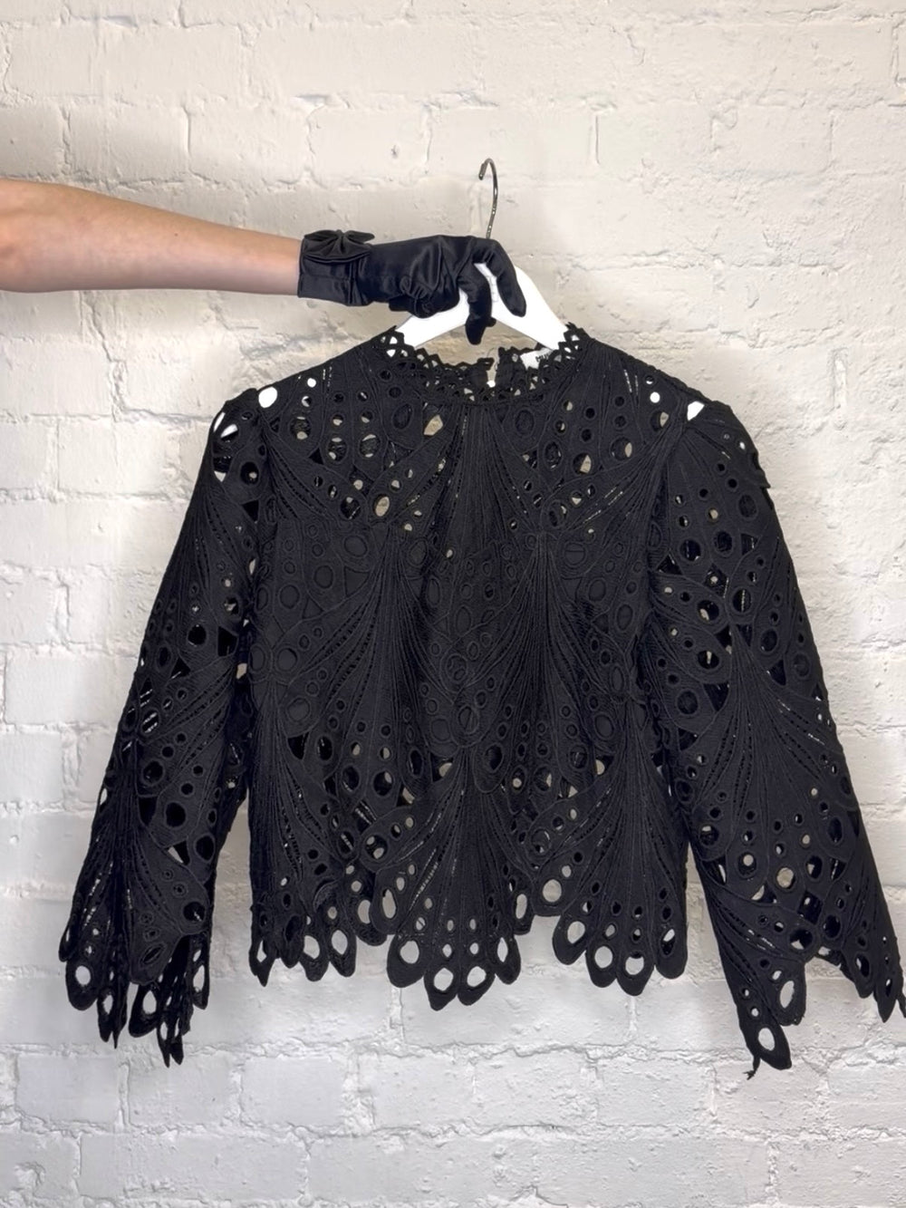 CROCHET TOP BLACK