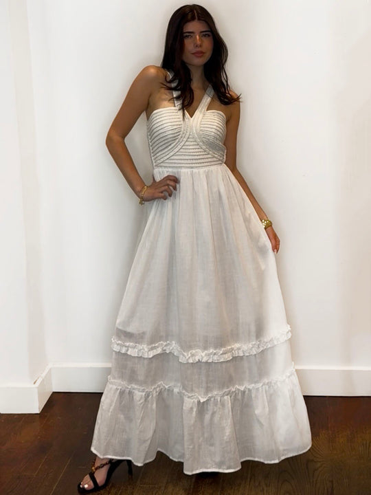 ROPE DETAIL MAXI DRESS WHITE