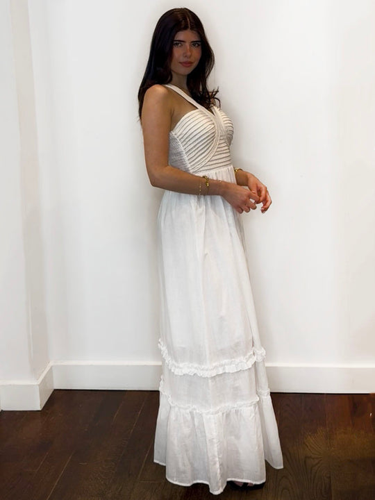 ROPE DETAIL MAXI DRESS WHITE