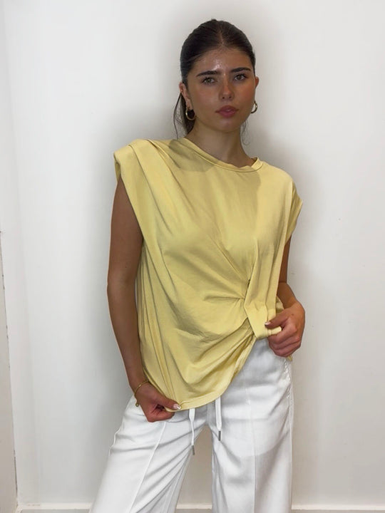 KNOT DETAIL TEE SAND