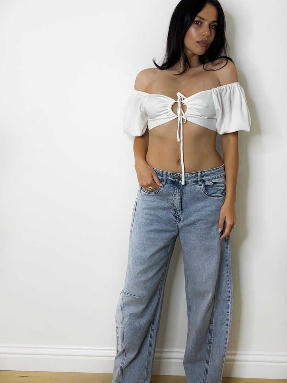 MIA BARDOT CROP WHITE