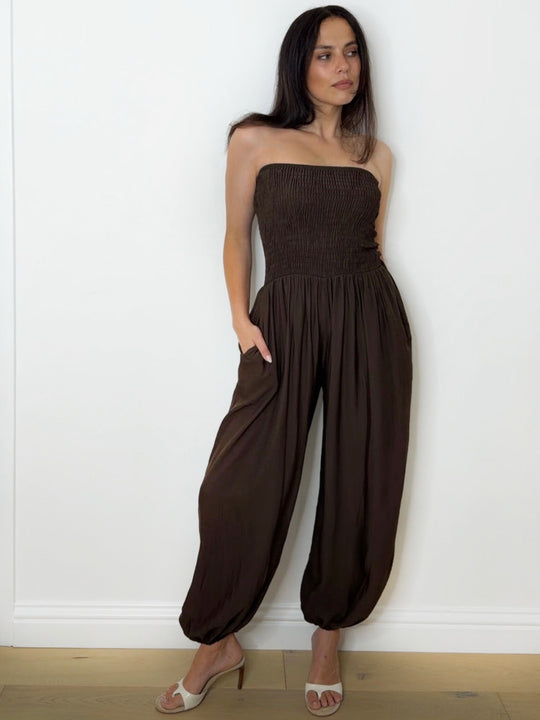 BALLOON JUMPSUIT CHOCOLATE