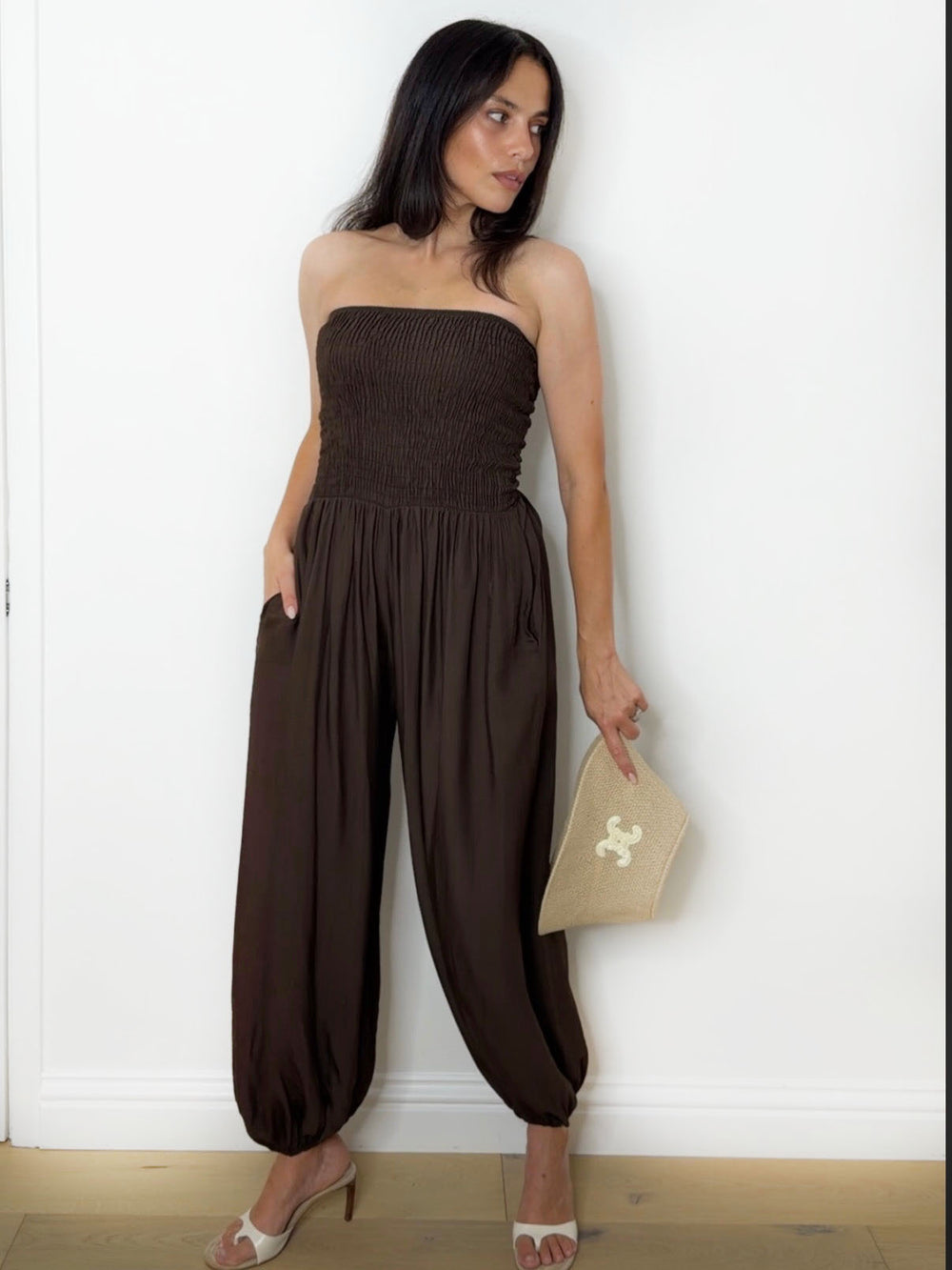 BALLOON JUMPSUIT CHOCOLATE