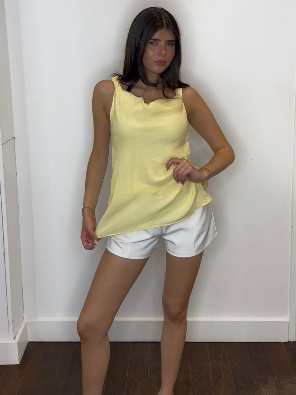 LARA DRAPE TOP LEMON