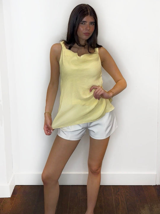 LARA DRAPE TOP LEMON