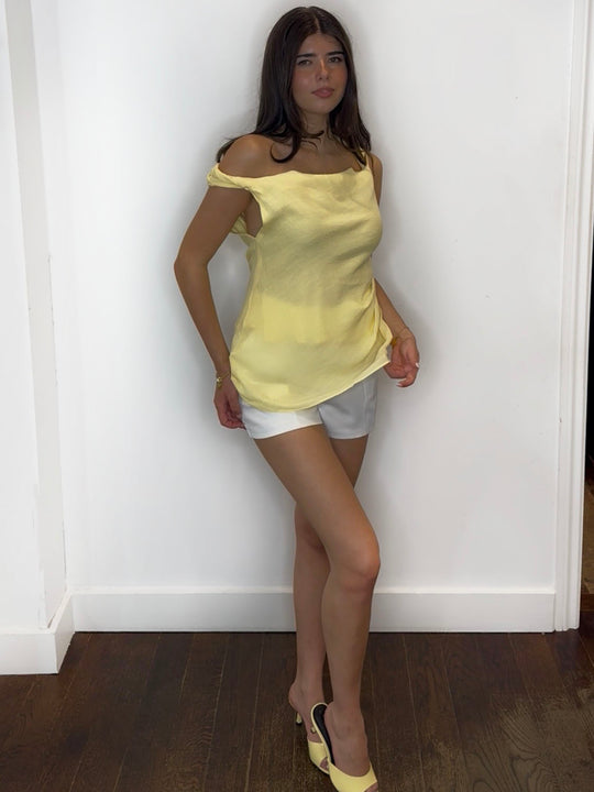LARA DRAPE TOP LEMON