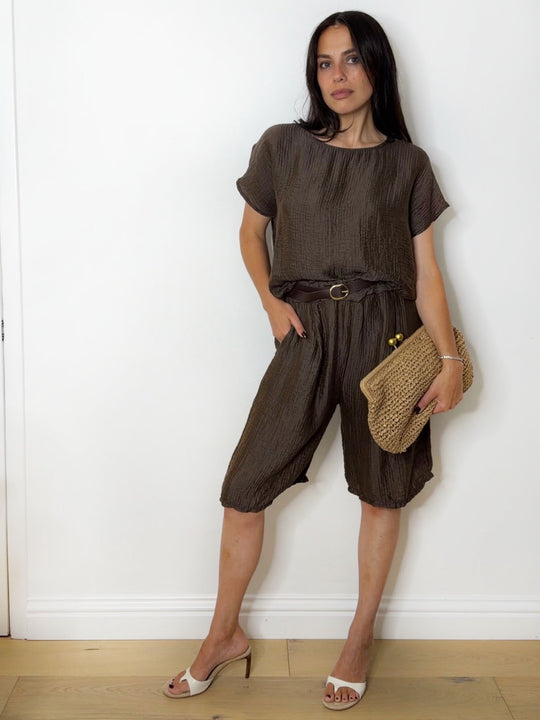 SADIE SHORTS SET CHOC