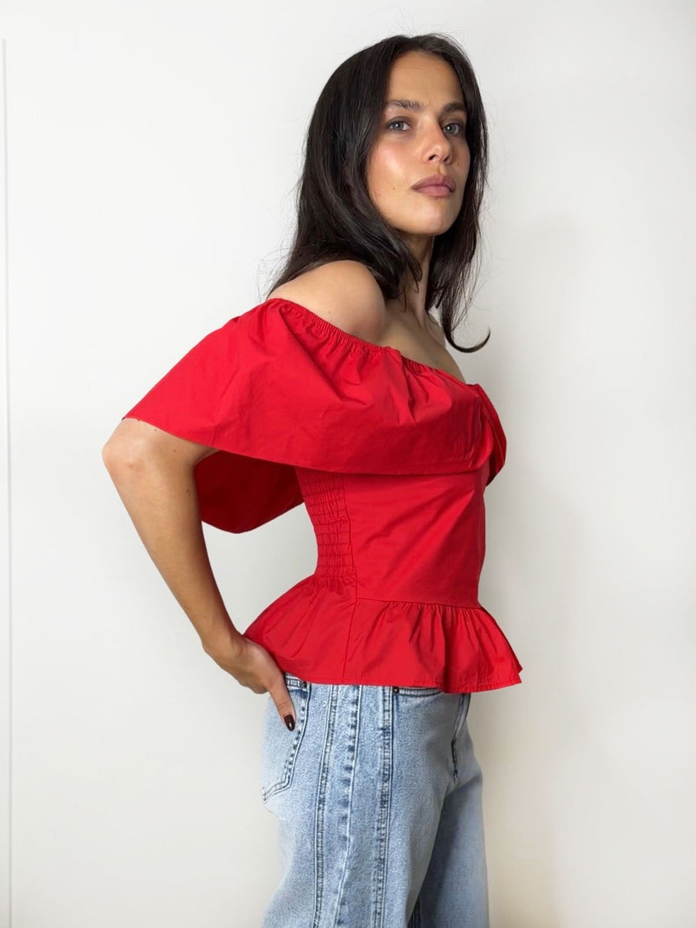 POPLIN BARDOT RED
