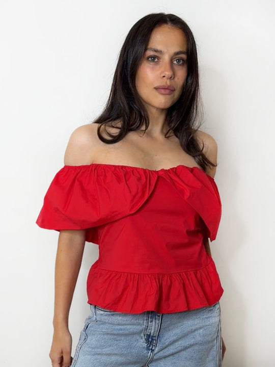 POPLIN BARDOT RED