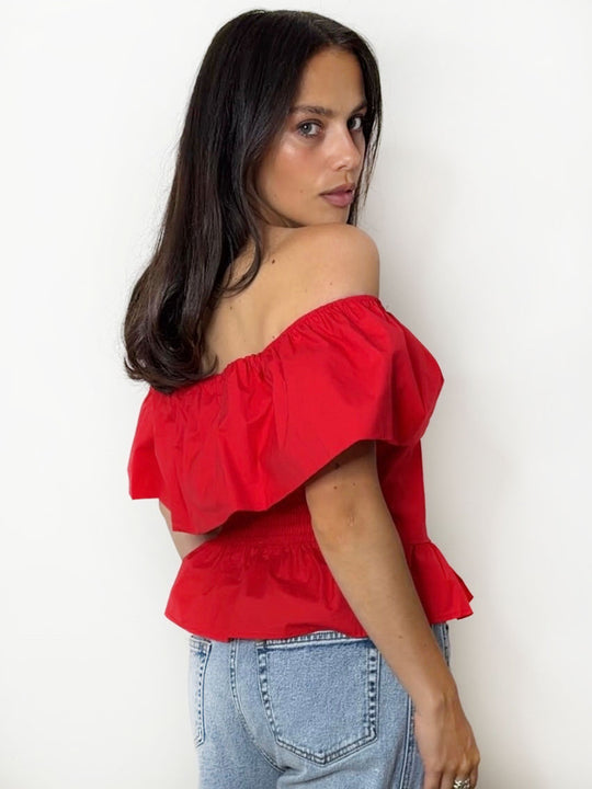 POPLIN BARDOT RED