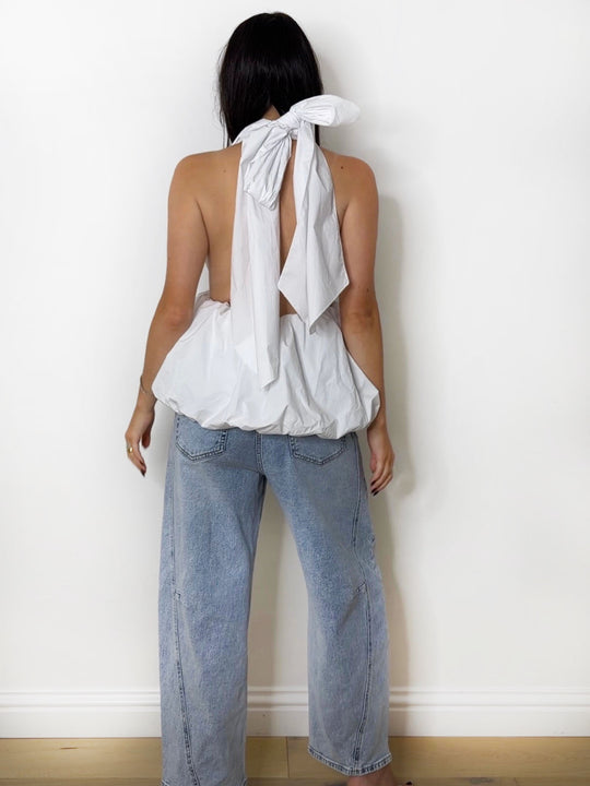 POPLIN X HALTER WHITE