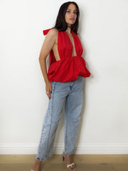 POPLIN X HALTER RED