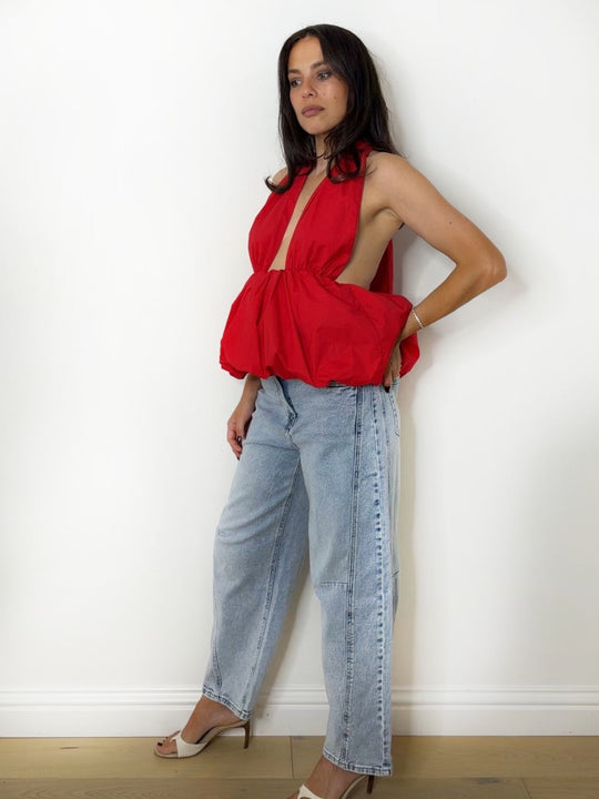 POPLIN X HALTER RED