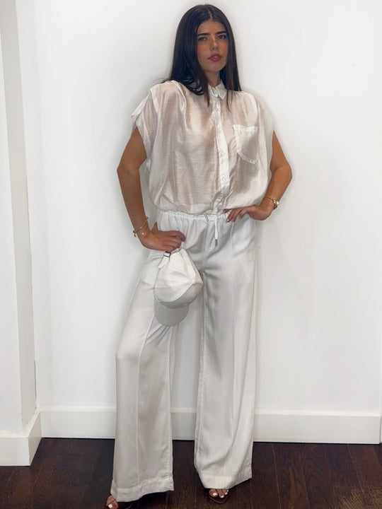 SHEER CROP SHIRT WHITE