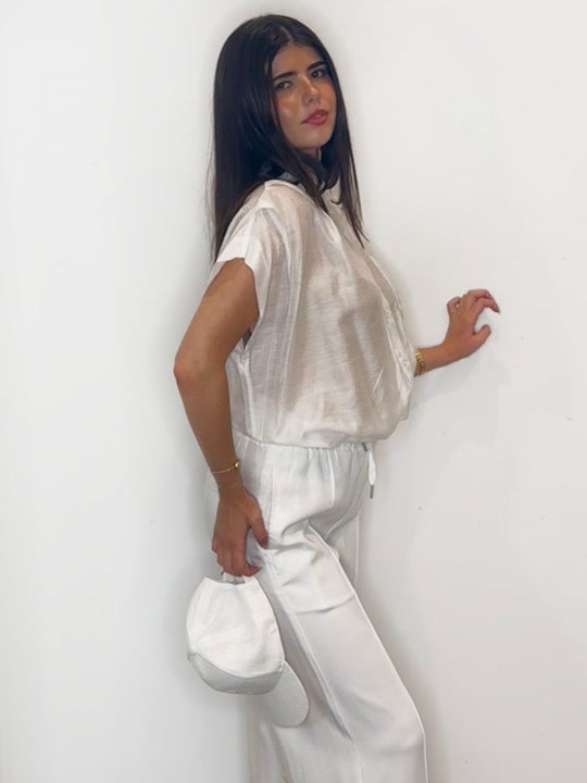 SHEER CROP SHIRT WHITE