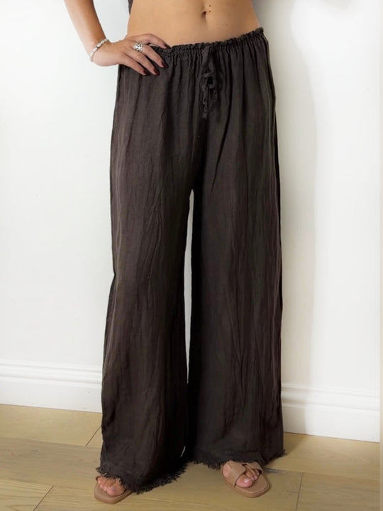 LINEN BOMBER SET CHOC