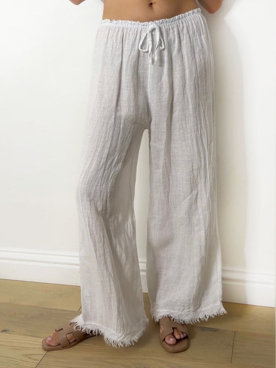 LINEN BOMBER SET WHITE