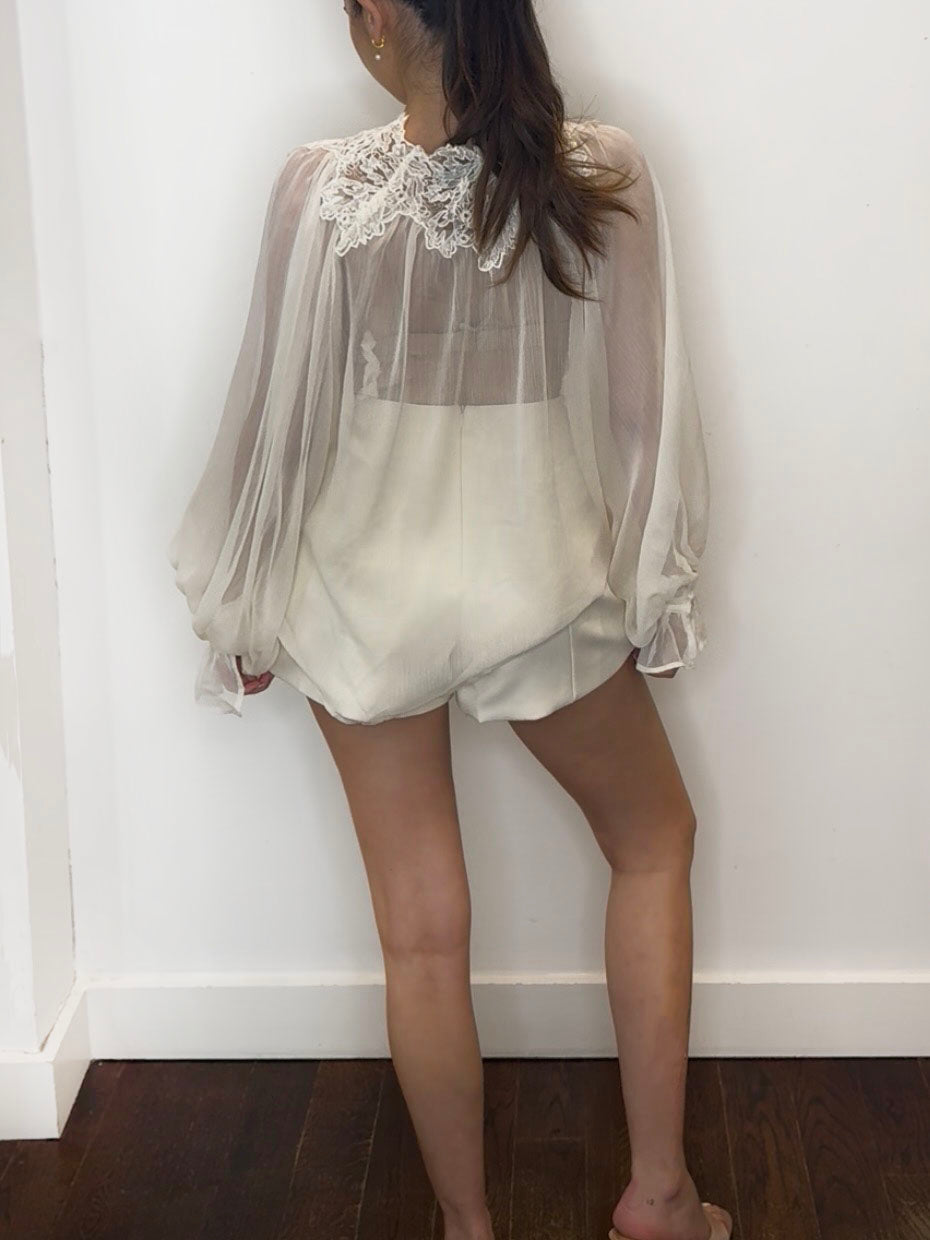 AUDREY LACE BLOUSE CREAM