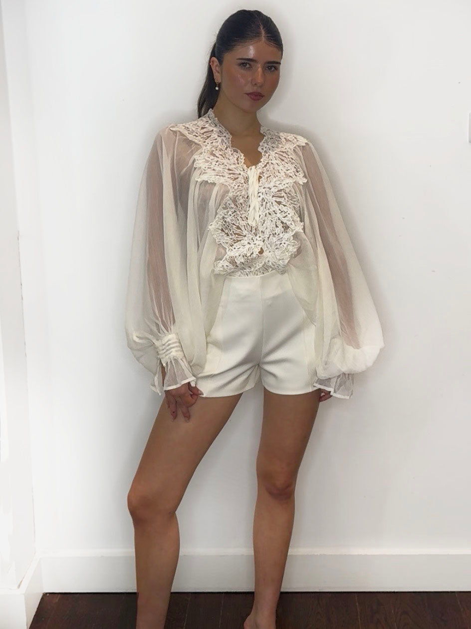 AUDREY LACE BLOUSE CREAM