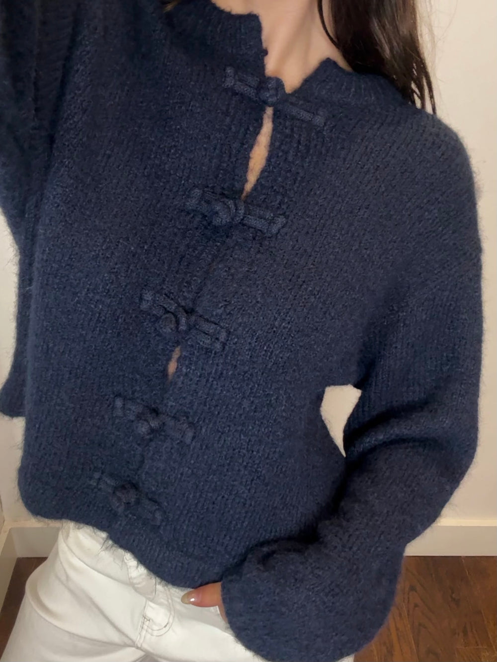 MANDARIN CARDI NAVY