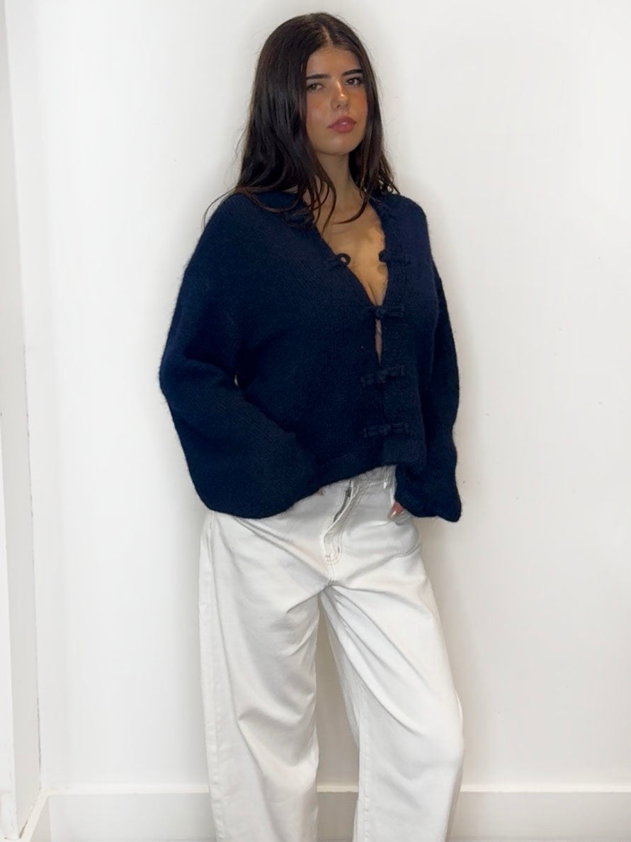 MANDARIN CARDI NAVY