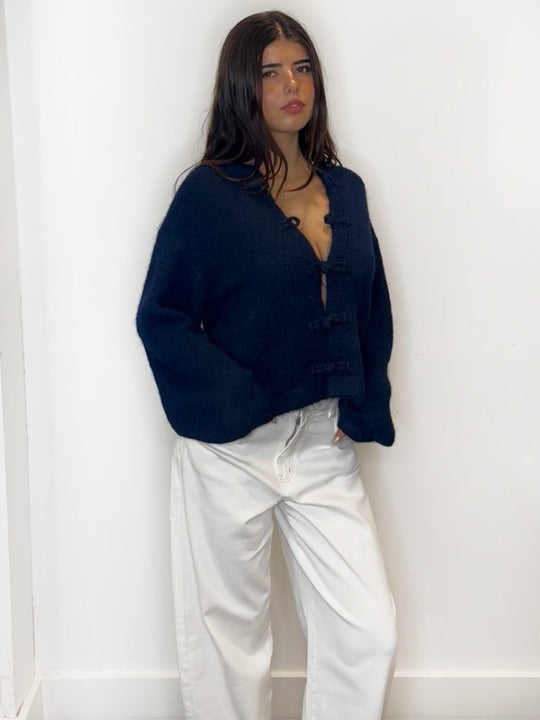 MANDARIN CARDI NAVY
