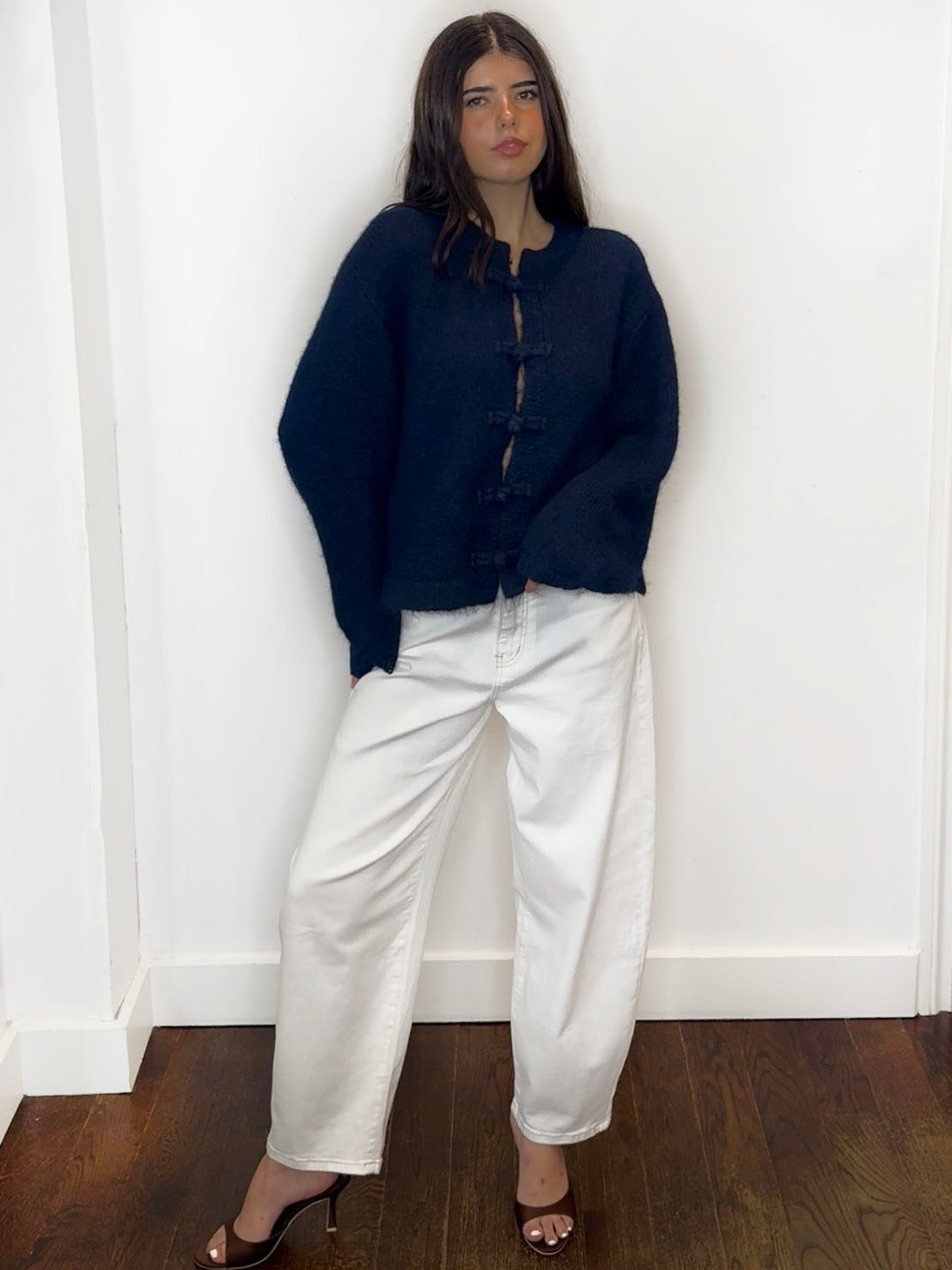 MANDARIN CARDI NAVY