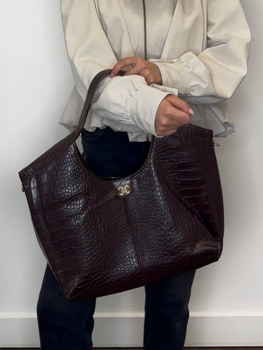 EMBLEM CROC BAG CHOC