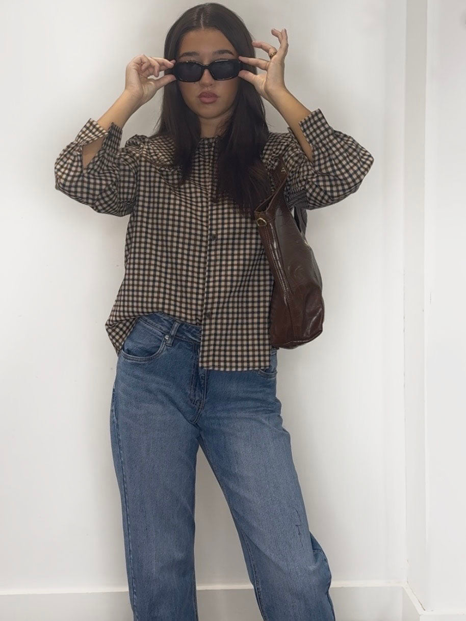 CHECK PRAIRIE BLOUSE
