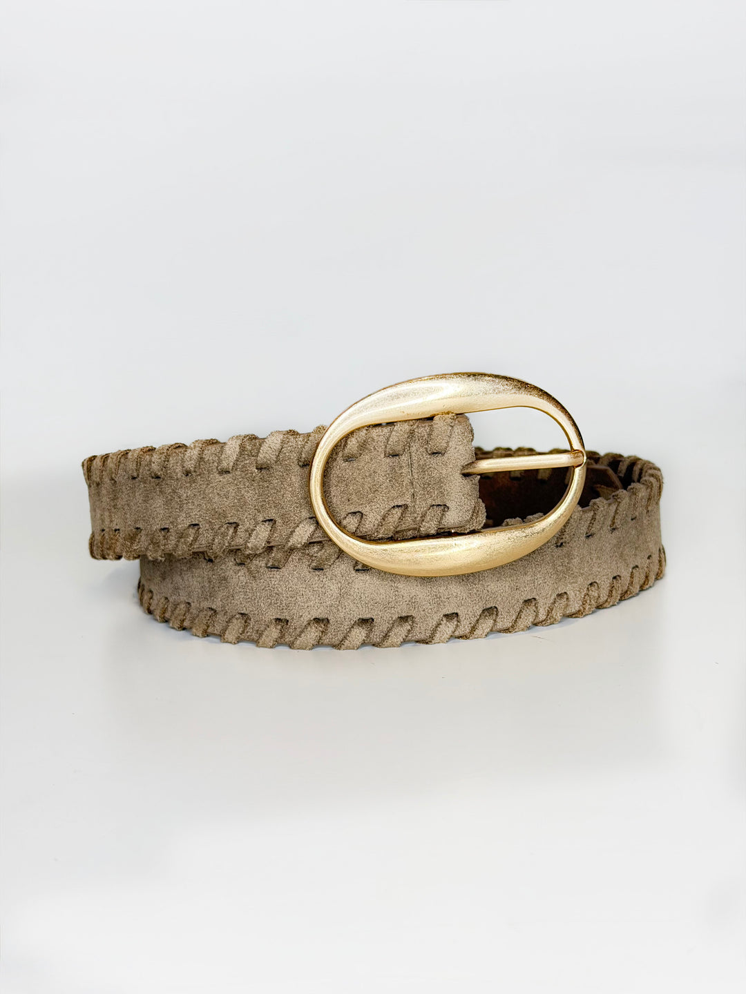 PLAIT SUEDE BELT MOCHA