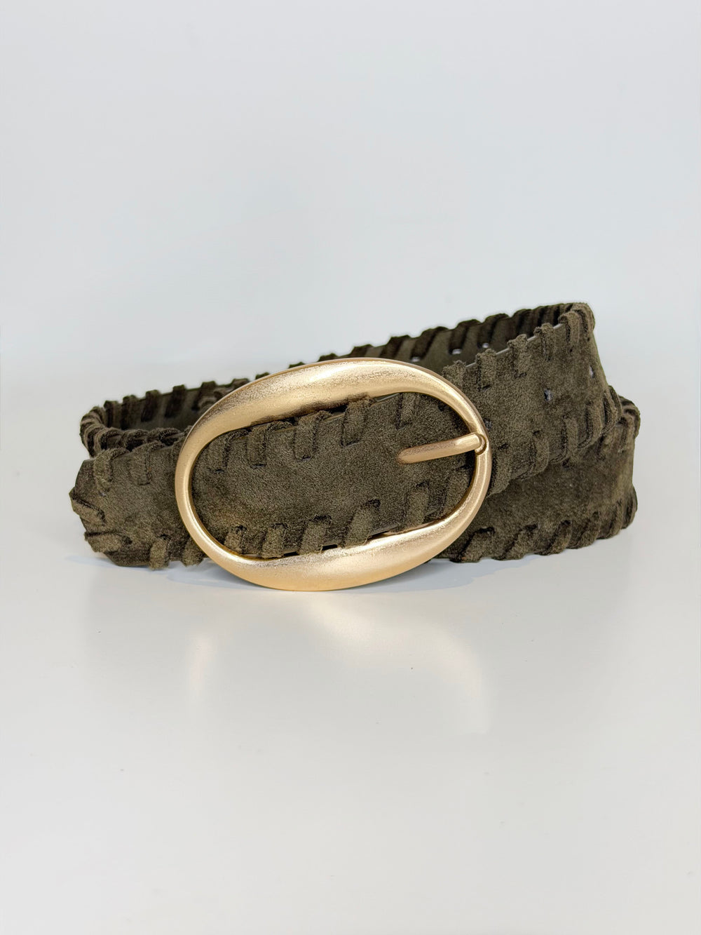 PLAIT SUEDE BELT KHAKI