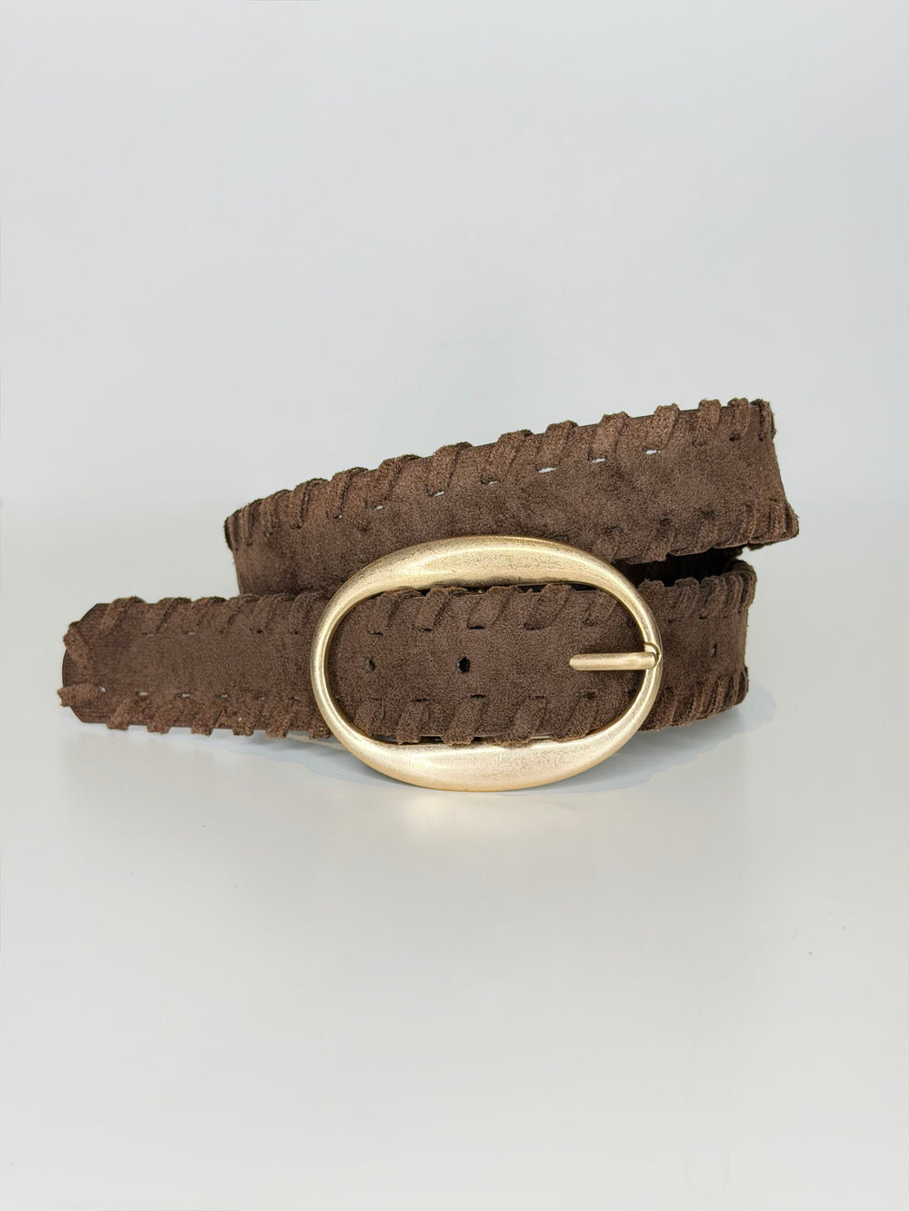 PLAIT SUEDE BELT TAN