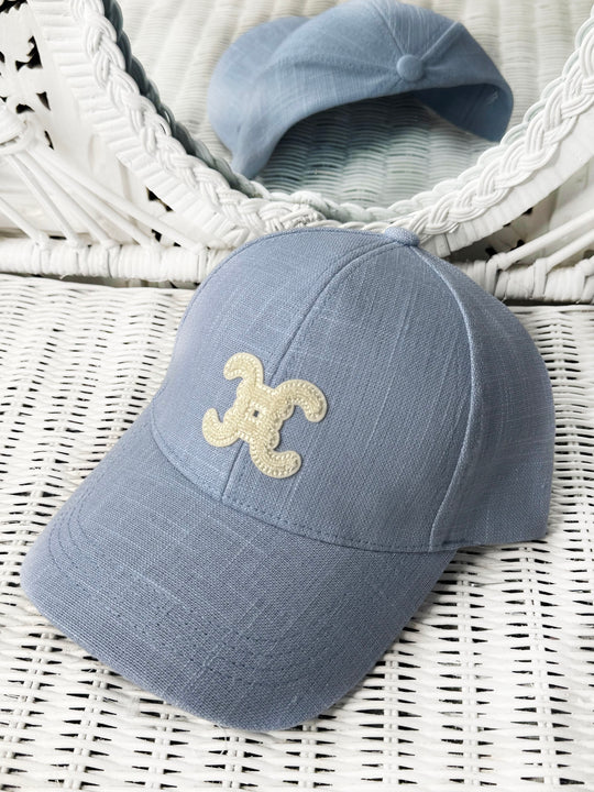 LOGO LINEN CAP DENIM