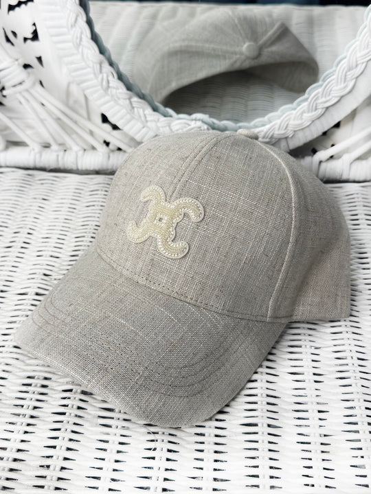 LOGO LINEN CAP BEIGE