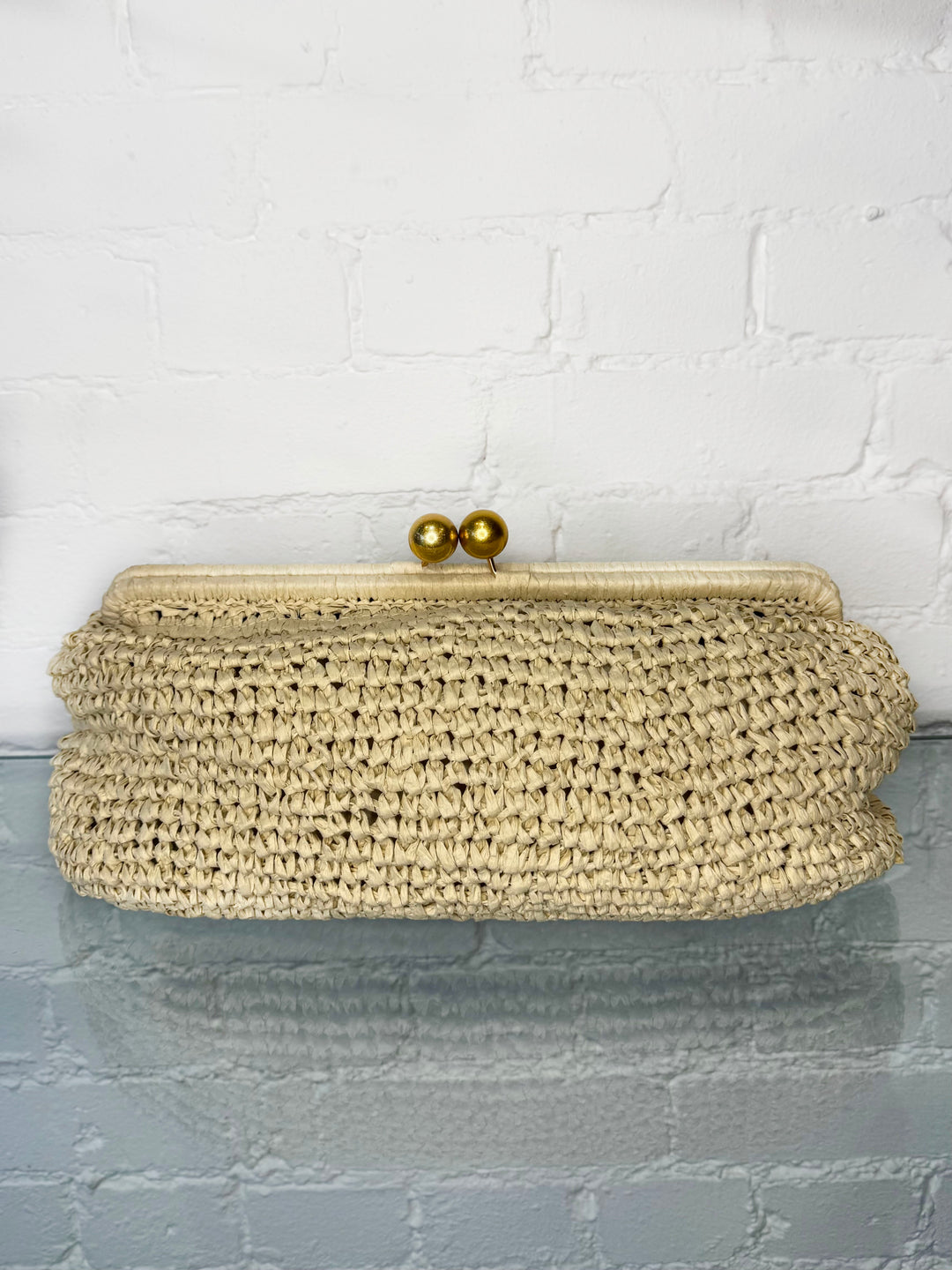 RAFFIA PURSE BAG NATURAL