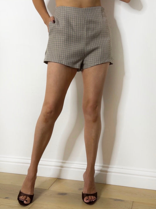 CHECK TAILORED SHORTS