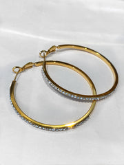 LARGE DIAMANTÉ HOOP GOLD